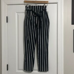 Blue and white striped pants